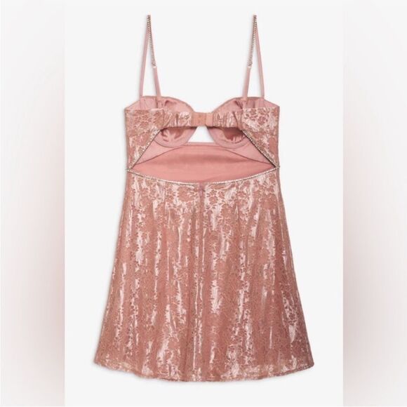 For Love & Lemons 🍋 Shai Mini Dress in Pink XL NWT $ 249.00 - Picture 7 of 10